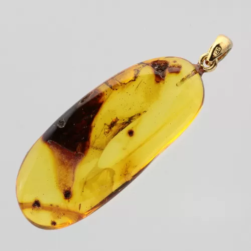 Baltic amber silver pendant w insect inclusion