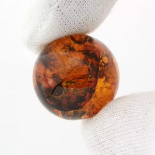 Sphere Round Baltic amber fossil w insect inclusion