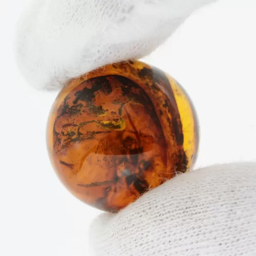 Sphere Round Baltic amber fossil w insect inclusion