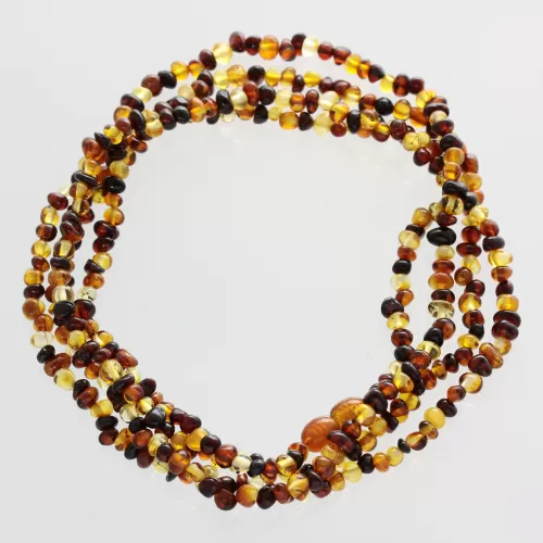 Multi-Strand Baltic Amber Bead Necklace 120cm