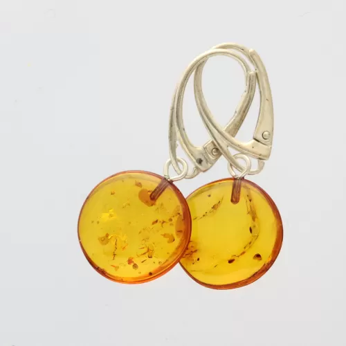 Cognac drops Baltic amber earrings