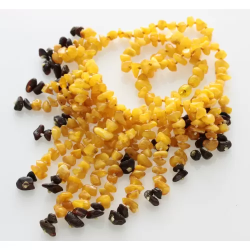 Multi line Baltic amber necklace 51cm