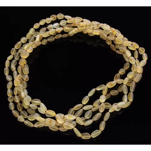 5 Raw Lemon BEANS Baltic amber adult necklaces 50cm