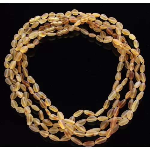 5 Raw Honey BEANS Baltic amber adult necklaces 50cm