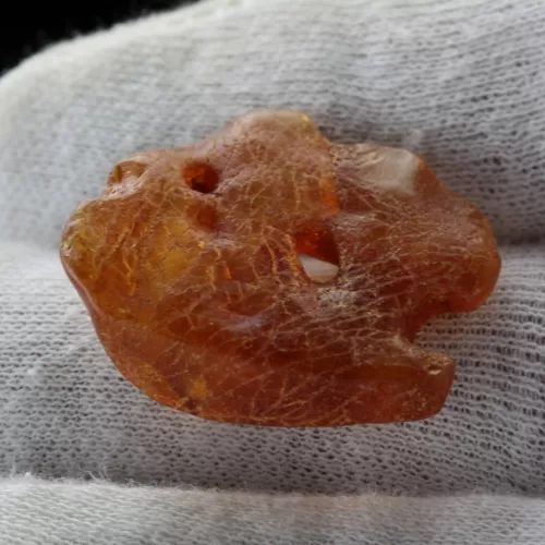 Raw Rough Genuine Baltic amber Fossil Stone With Hole