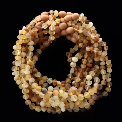 10 Raw Mix BAROQUE Baltic amber teething necklaces 28cm