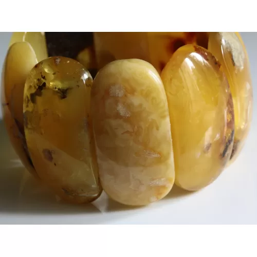 Large butter pieces Baltic amber stretch bracelet 20cm