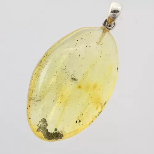 Baltic amber silver pendant w insect inclusion