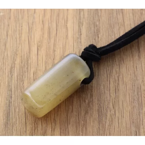 Natural Amber Pendant w Leather Cord