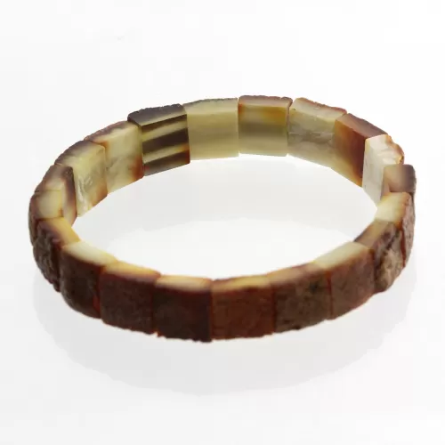 Rough Squares Baltic amber stretch bracelet 19cm