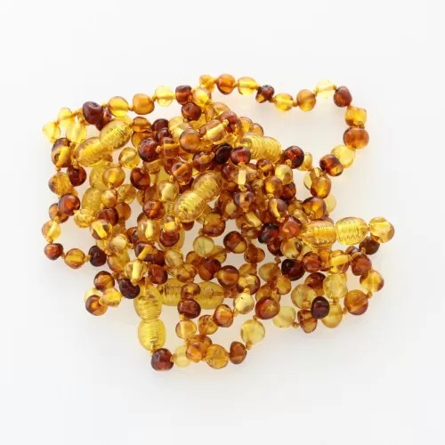 10 Multi BAROQUE Baltic amber teething bracelets 14cm