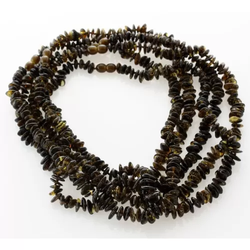 5 Green CHIPS Baltic amber necklaces 45cm