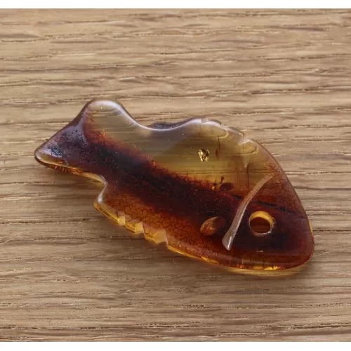 Baltic Amber figurine FISH Pendant Charm