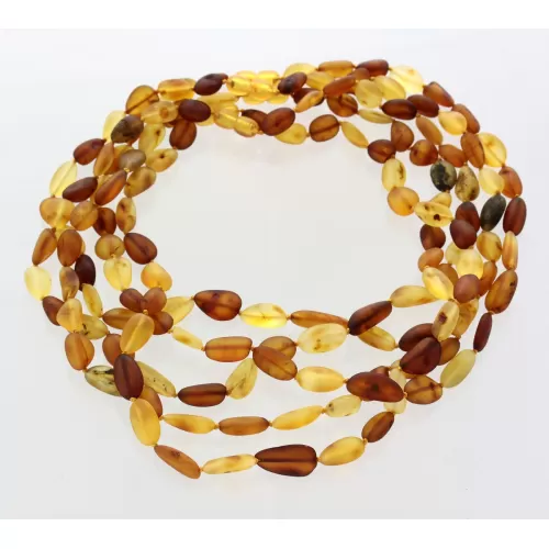 5 Raw Mix BEANS Baltic amber adult necklaces 45cm