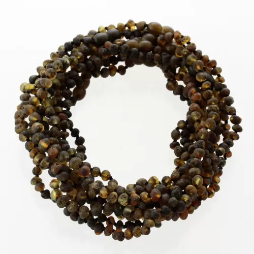 10 Raw Dark BAROQUE Baltic amber teething necklaces 33cm