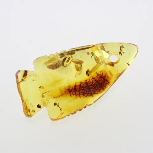 Baltic Amber figurine FISH Pendant Charm