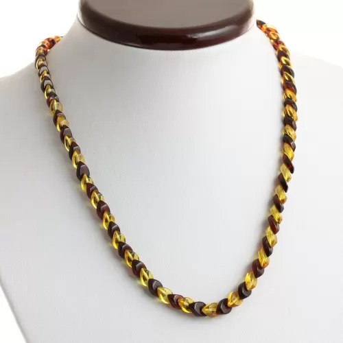 Overlapping Multi pieces Baltic amber necklace 46cm