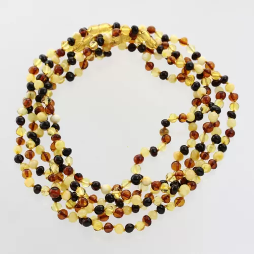 5 Multi BAROQUE Baltic amber adult necklaces 46cm