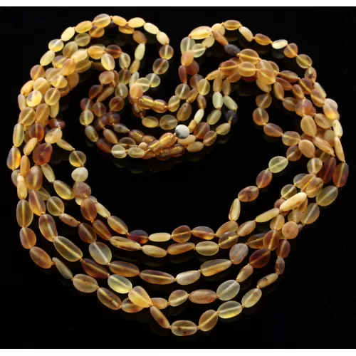 5 Raw Mix BEANS Baltic amber adult necklaces 60cm