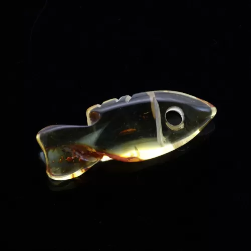 Baltic Amber figurine FISH Pendant Charm