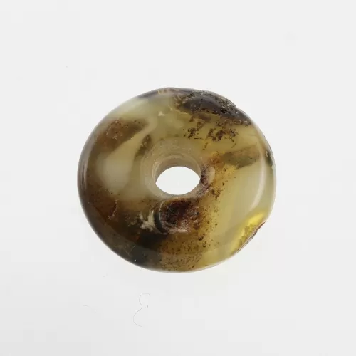 Donut shape Baltic amber pendant medallion