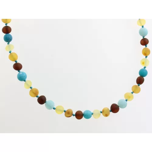 5 Raw Honey Gems Baltic Amber teething necklaces 33cm