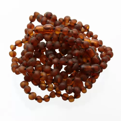 10 Raw Cognac BAROQUE Baltic amber teething bracelets 14cm