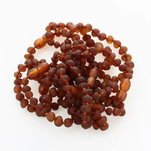 10 Raw Cognac BAROQUE Baltic amber teething bracelets 12cm