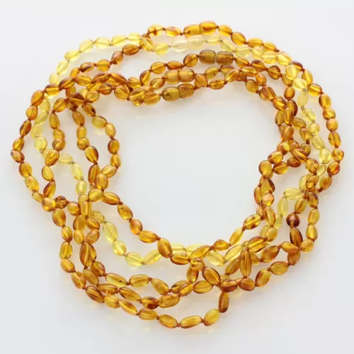 5 Honey BEANS Baltic amber adult wholesale necklaces 46cm