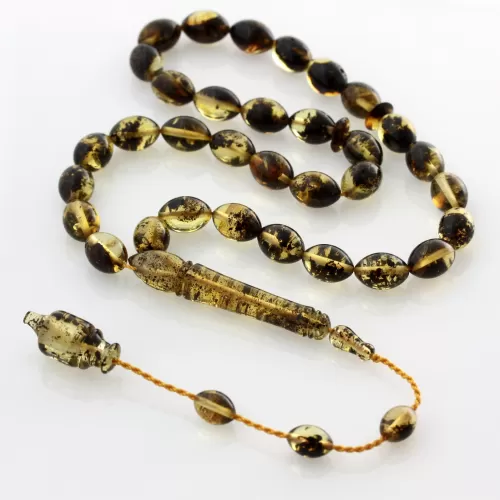 Islamic 33 Prayer OLIVE Baltic amber beads