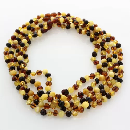 5 Multi BAROQUE Baltic amber adult necklaces 45cm