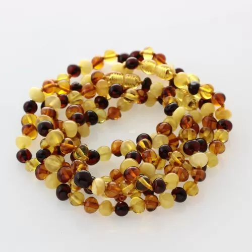 5 Multi Baltic Amber Anklets 25cm