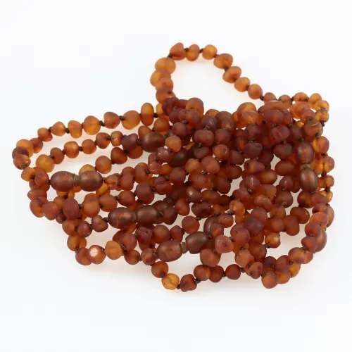 10 Raw Pop Cognac BAROQUE Baltic amber teething bracelets 16cm