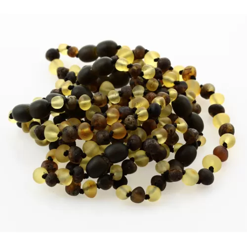 10 Raw Multi BAROQUE Baltic amber teething bracelets 14cm