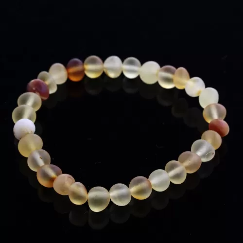 Raw Mix BAROQUE Baltic amber adult stretch bracelet 19cm