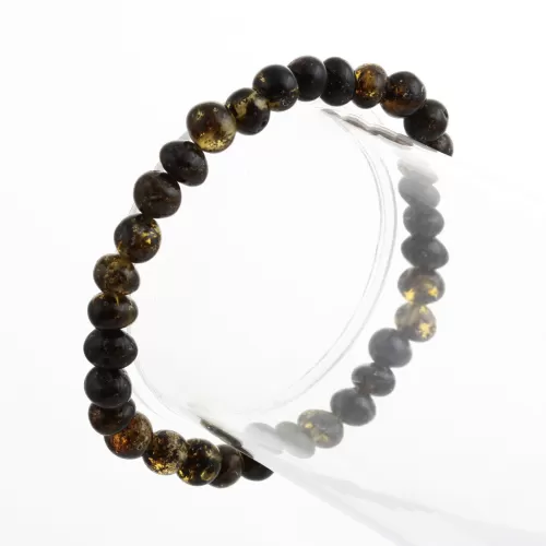 Dark BAROQUE Baltic amber stretch bracelet 19cm