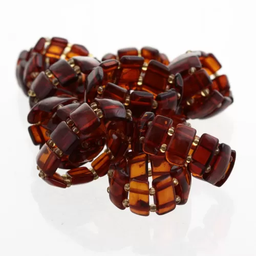 Cognac Baltic amber ELASTIC ring