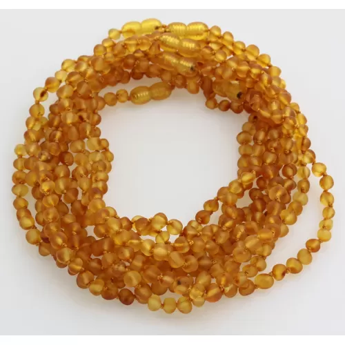 10 Raw Honey BAROQUE Baltic amber teething necklaces 32cm