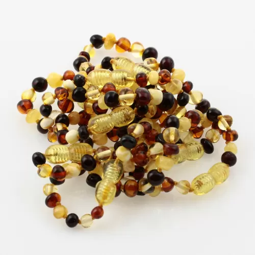 10 Multi BAROQUE Baltic amber teething bracelets 12cm