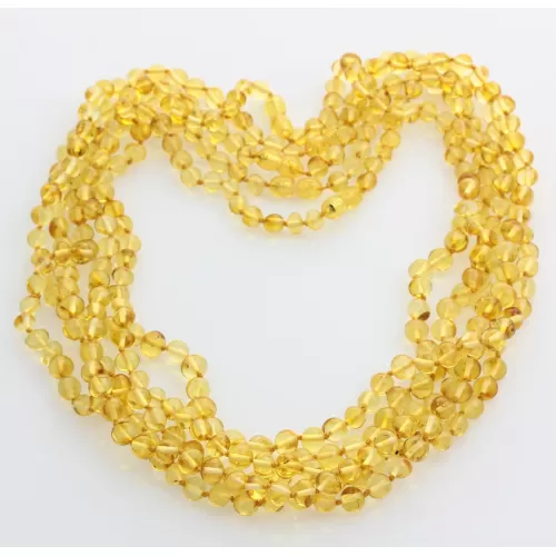 5 Lemon BAROQUE Baltic amber adult necklaces 55cm