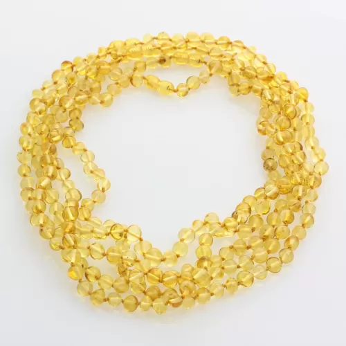 5 Lemon BAROQUE Baltic amber adult necklaces 45cm