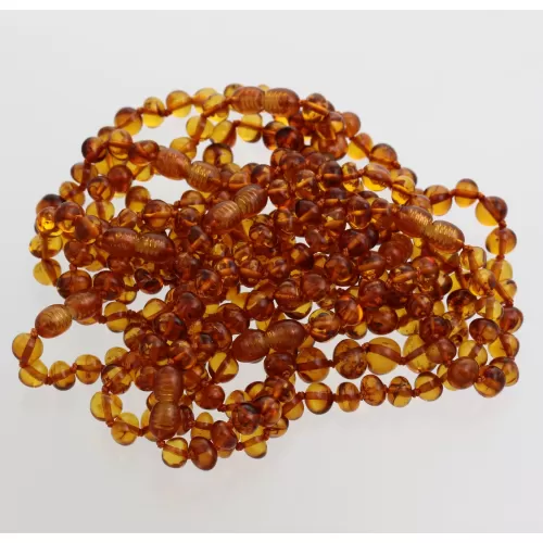 10 Cognac BAROQUE Baltic amber adult bracelets 19cm