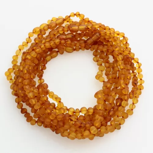 10 Raw Honey BAROQUE Baltic amber teething necklaces 32cm