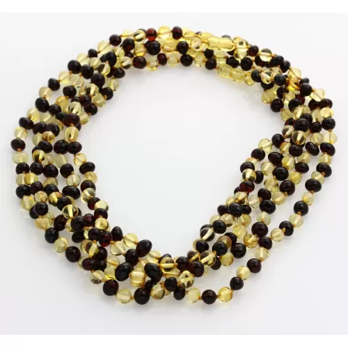 5 Multi BAROQUE Baltic amber adult necklaces 45cm