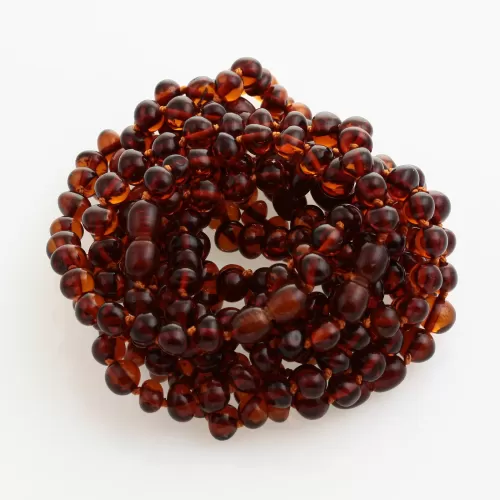 10 Cognac BAROQUE Baltic amber adult bracelets 19cm