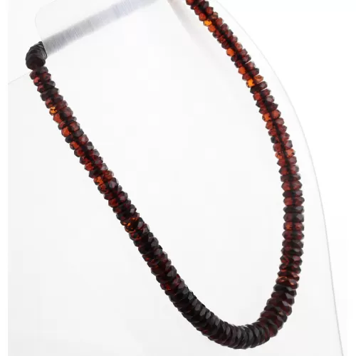 Faceted Cherry BUTTONS Baltic amber necklace 46cm