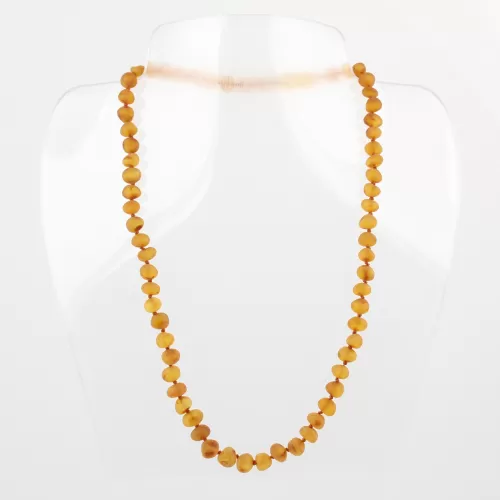 Raw Honey BAROQUE beads Baltic amber necklace 49cm