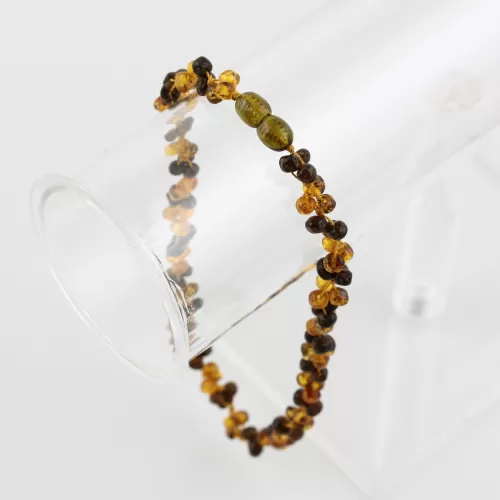 Multi-strand Baltic amber woven teething necklace 37cm