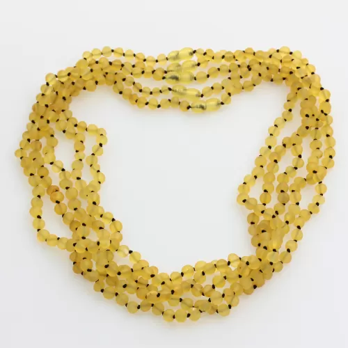 5 Raw Lemon BAROQUE beads Baltic amber adult necklaces 55cm