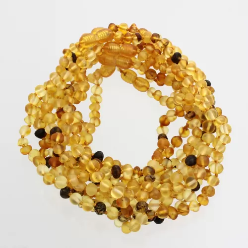 10 Raw Mix BAROQUE teething Baltic amber necklaces 28cm